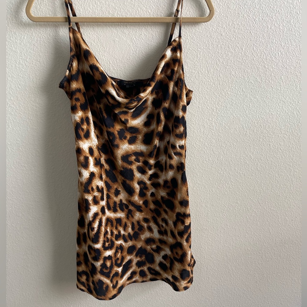 Forever 21 Cheetah Print Satin Mini Dress